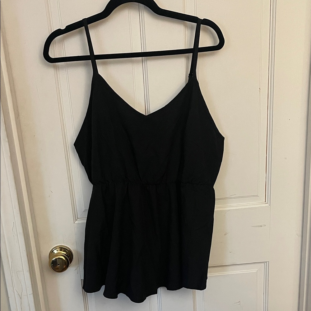 Black Spaghetti Strap Women's Top